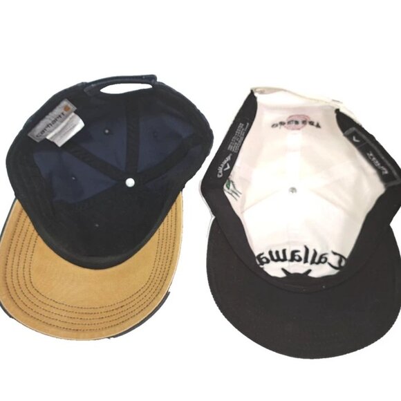 Lot Of 2 Callaway Embroidered Hat Carhartt Cap Patch Logo adjustable Strap - Picture 7 of 10
